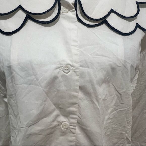 NWT English Factory button down white oversized blouse size small women's - Picture 6 of 11